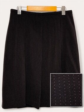 J. MICHAELS Pink Micro Dot Pleated A-Line Y2K Office Core Skirt